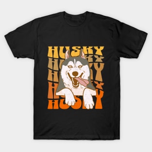 Funny Husky - Husky Addict - Retro Funny Saying T-Shirt